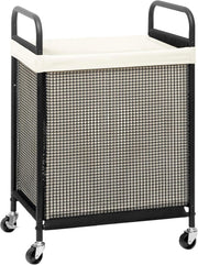 90L Rolling Laundry Hamper with Wheels | Removable Liner | Beige Laundry Cart