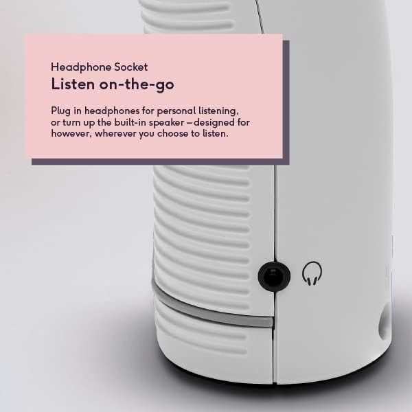 Portable DAB+ FM Digital Radio Alarm Clock White Battery Powered
