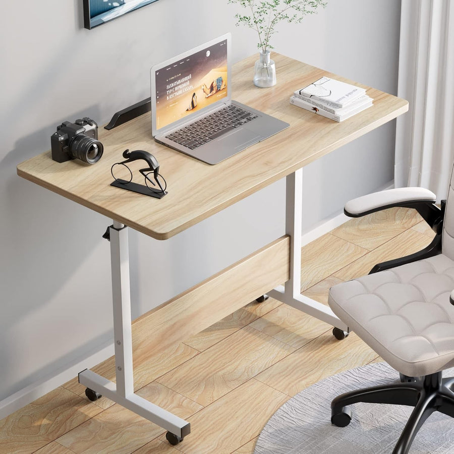 Height Adjustable Standing Desk on Wheels Laptop Table Small Office 80x40cm