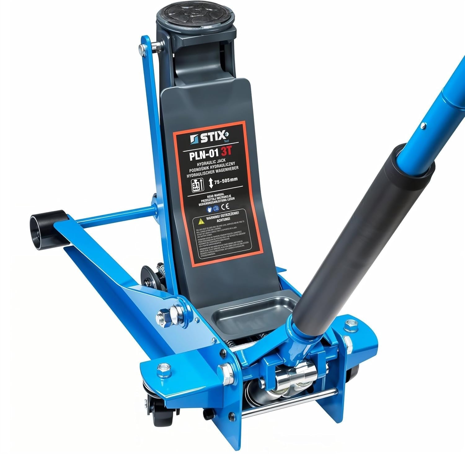 3 Ton Low Profile Trolley Jack Double Piston Quick Lift 75–505mm Heavy Duty
