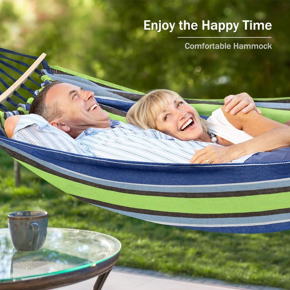 Heavy Duty Camping Hammock 550lb Max | Outdoor Swing Bed w/ Tree Straps