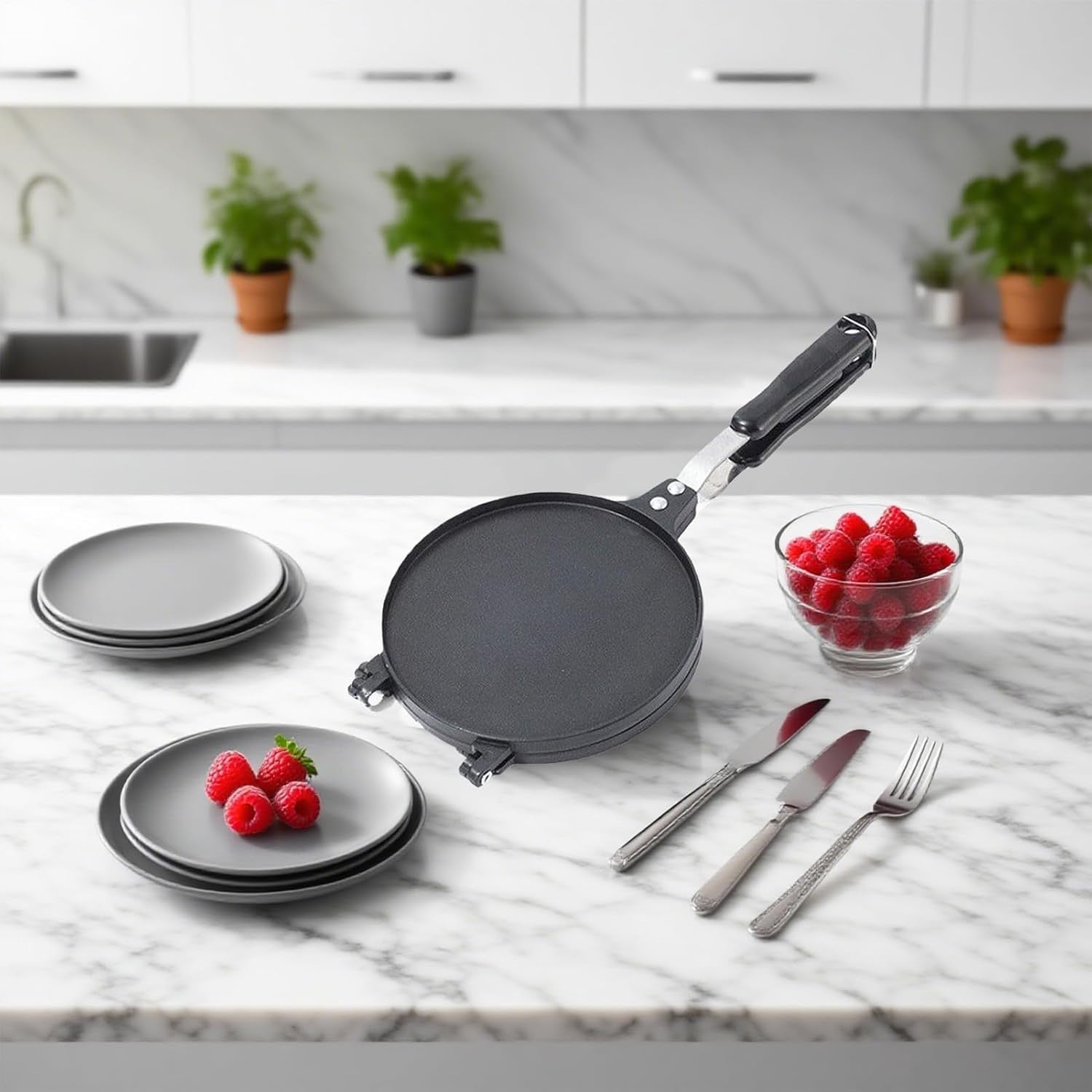 Portable Non-Stick Waffle Cone Maker | Ice Cream & Crepe Pan Tool