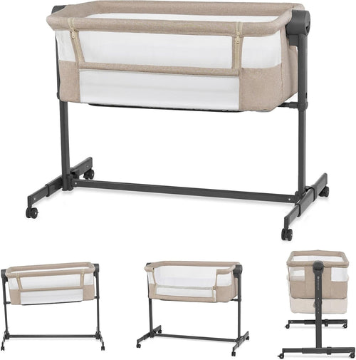 Bedside Baby Crib Co-Sleeper Cot Adjustable Height Travel Bassinet