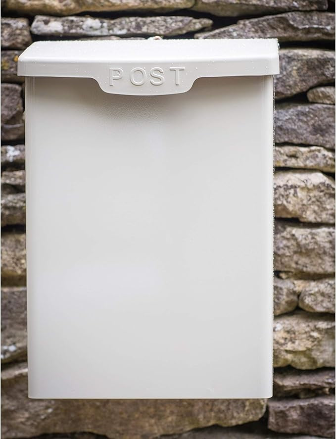 Lockable Wall Mounted Post Box Clay Steel Secure Outdoor Mailbox Vintage Design