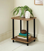 2 Tier Side Table with Storage Small Nightstand Coffee Table 34x29x41cm