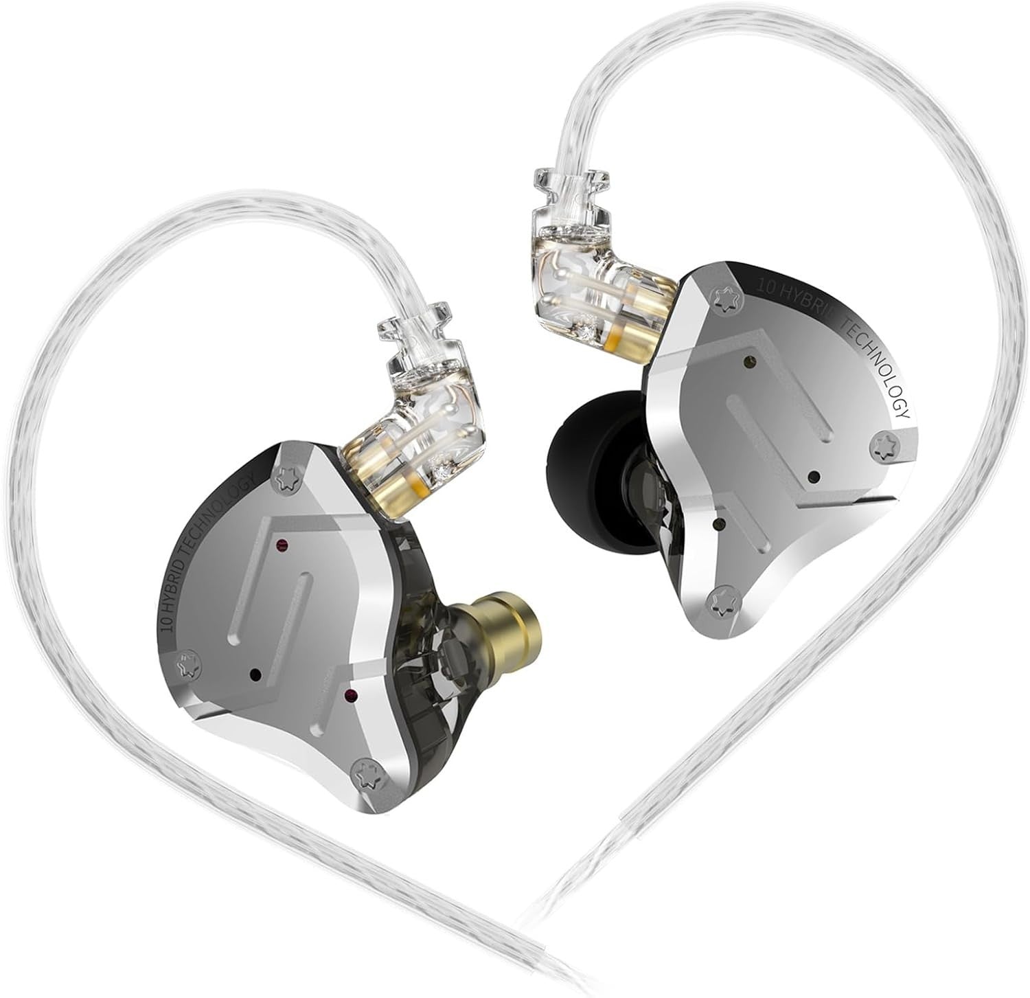 KZ ZS10 Pro 5 Driver Hybrid HiFi Earphones 4BA+1DD In Ear Monitor Black