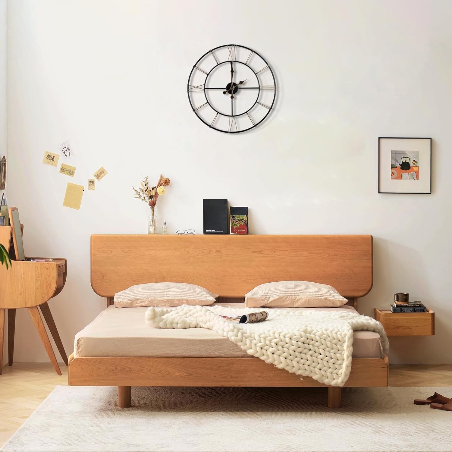 Modern 40cm Metal Wall Clock Silent Roman Numeral Skeleton Home Decor