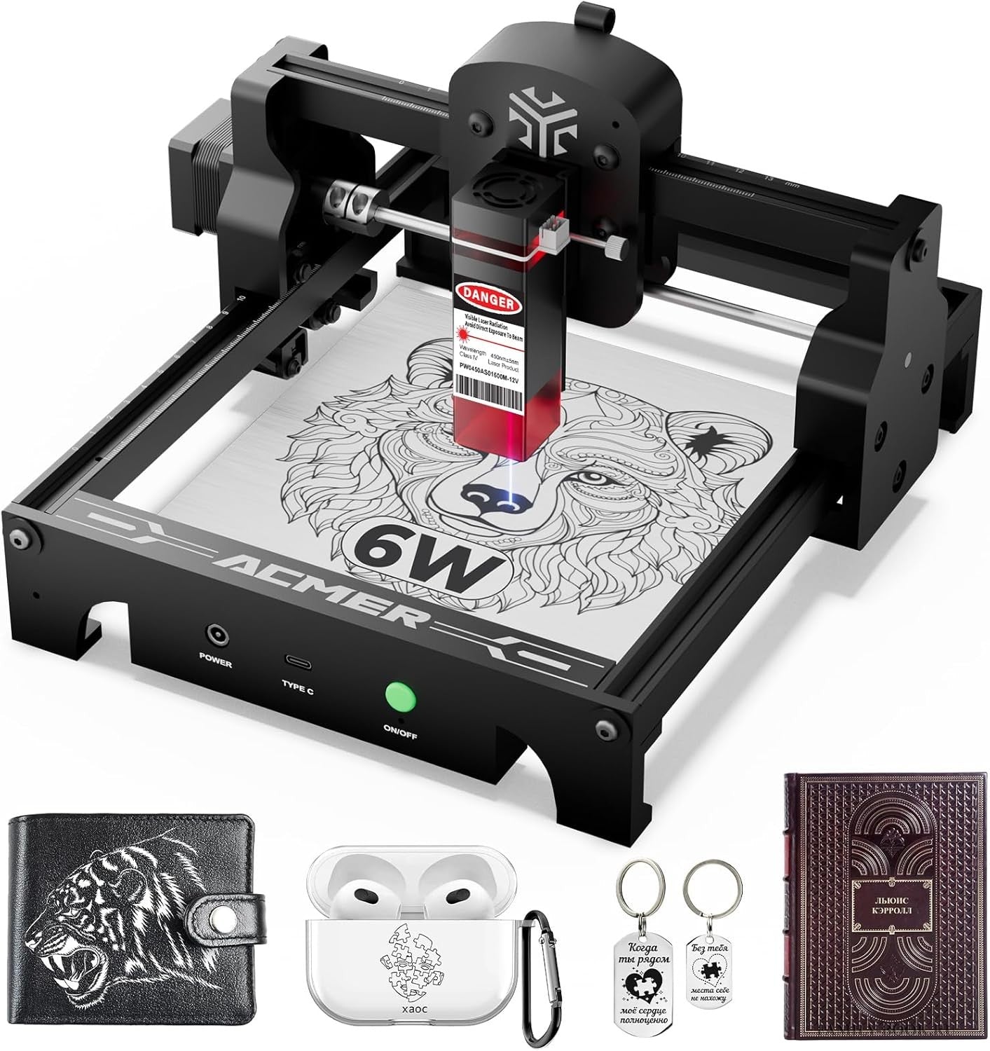 Laser Engraver Cutter 6000mW High Precision DIY Engraving Machine 130x130mm