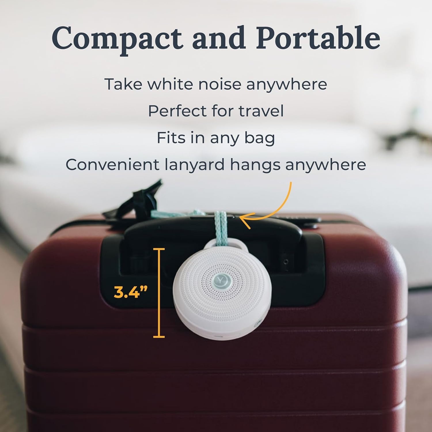 Portable White Noise Machine with 3 Soothing Sounds & USB Recharge
