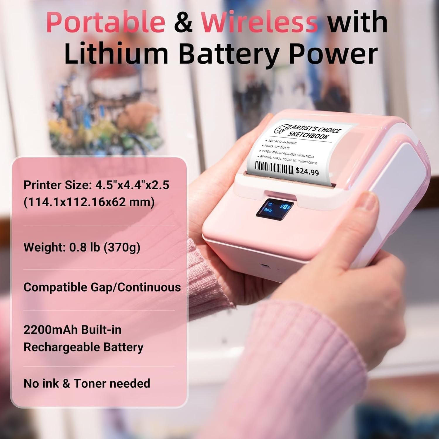 T003 Thermal Label Maker – Bluetooth & USB Mini Portable Printer