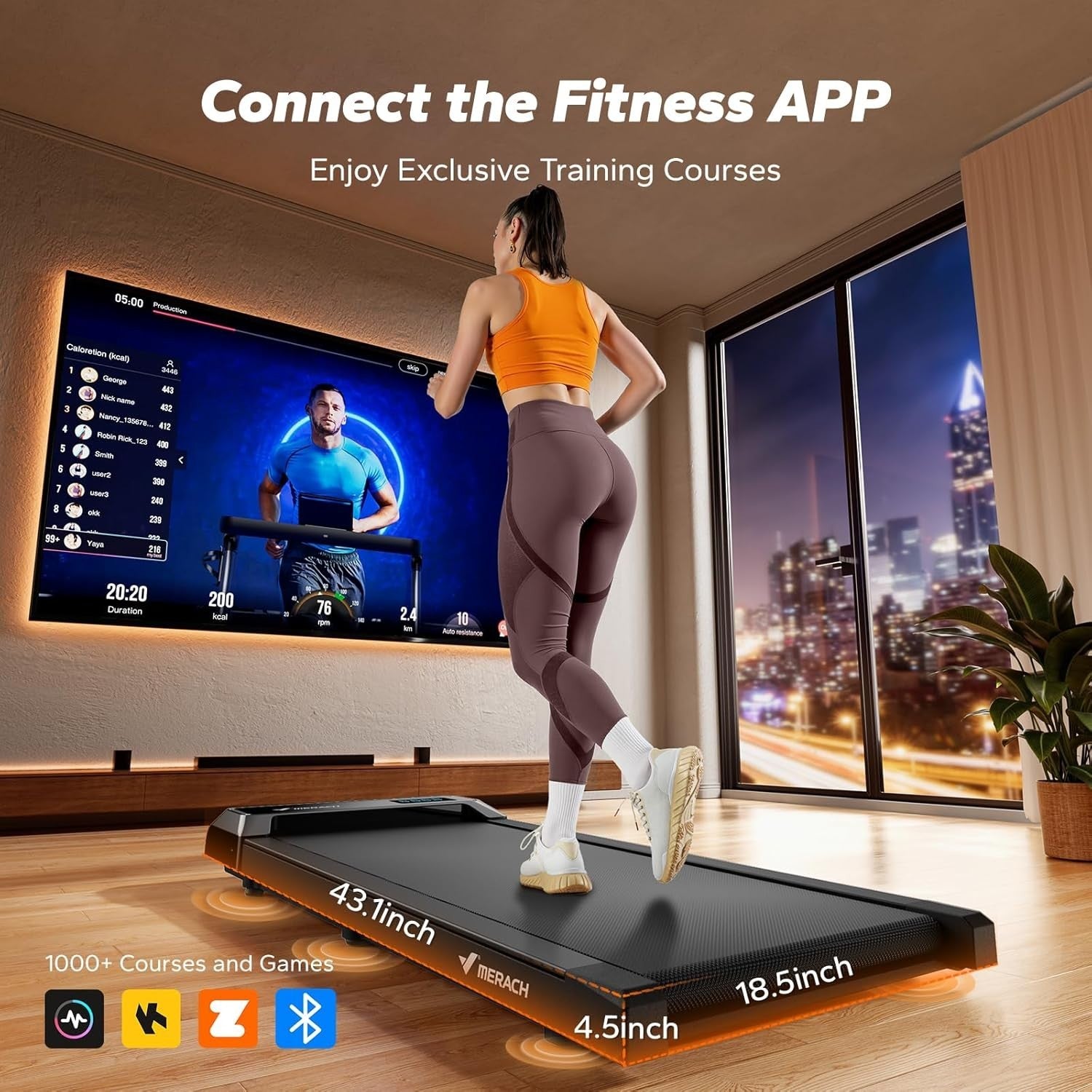 Under Desk Walking Pad Treadmill Remote App Quiet Compact Home Office