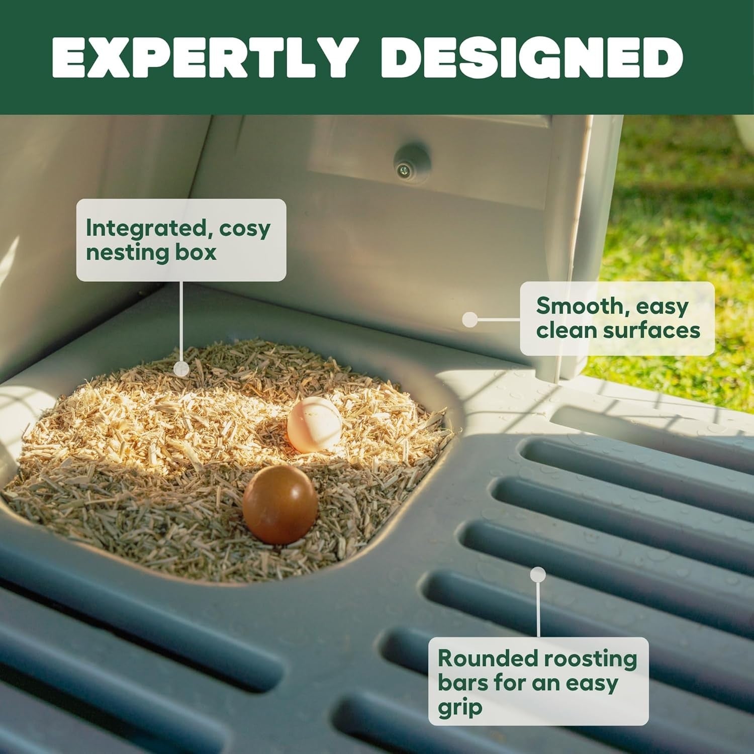 Plastic Chicken Coop House Lockable Easy Clean 3 Hens
