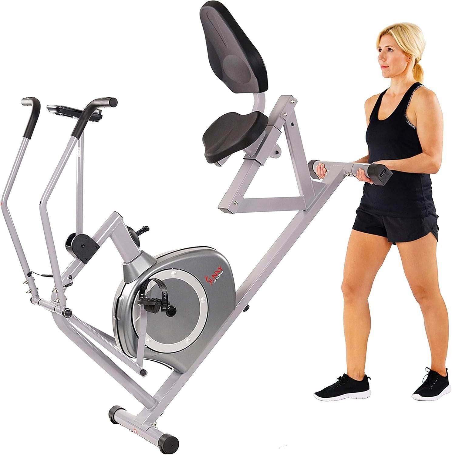 Recumbent Exercise Bike Full Motion Arms Magnetic Resistance LCD Heart Rate Home