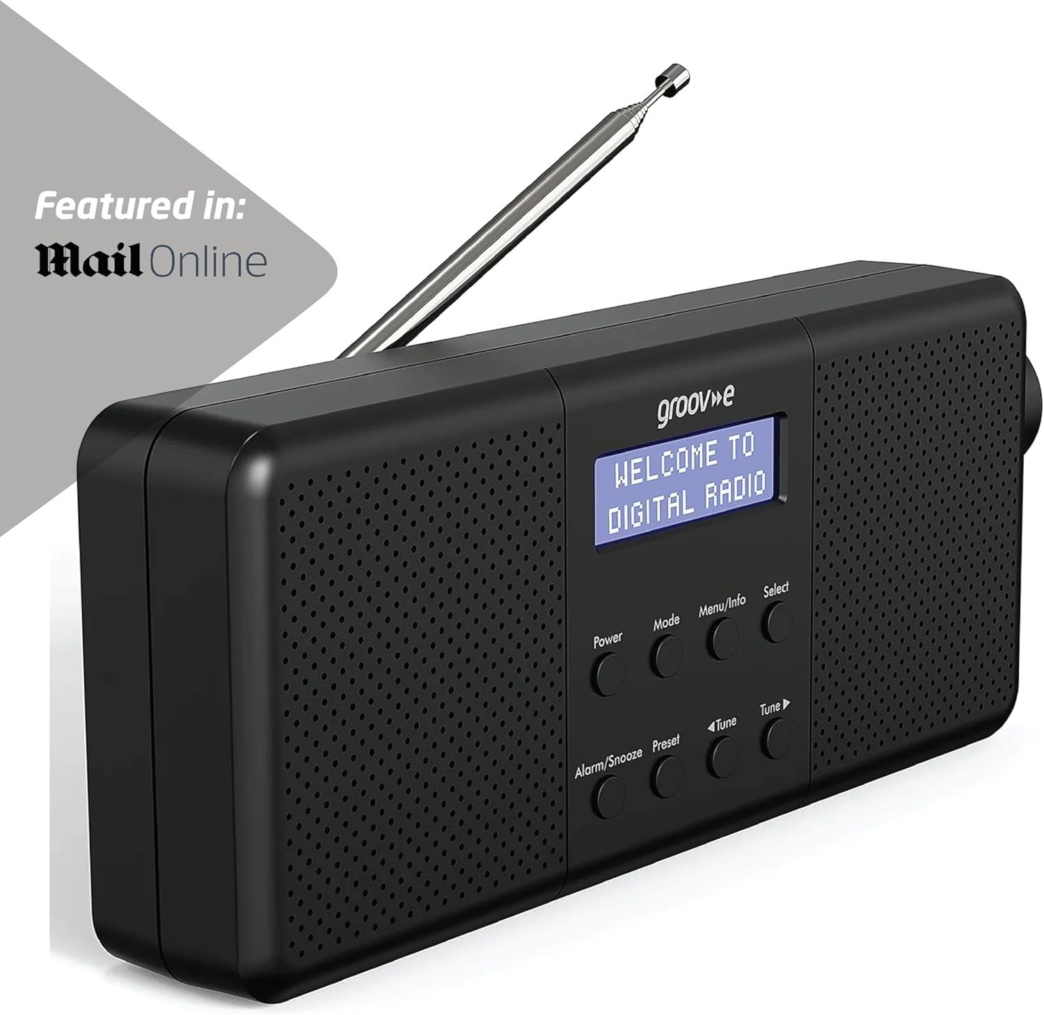Rechargeable DAB FM Radio Bluetooth Alarm LCD 40 Presets