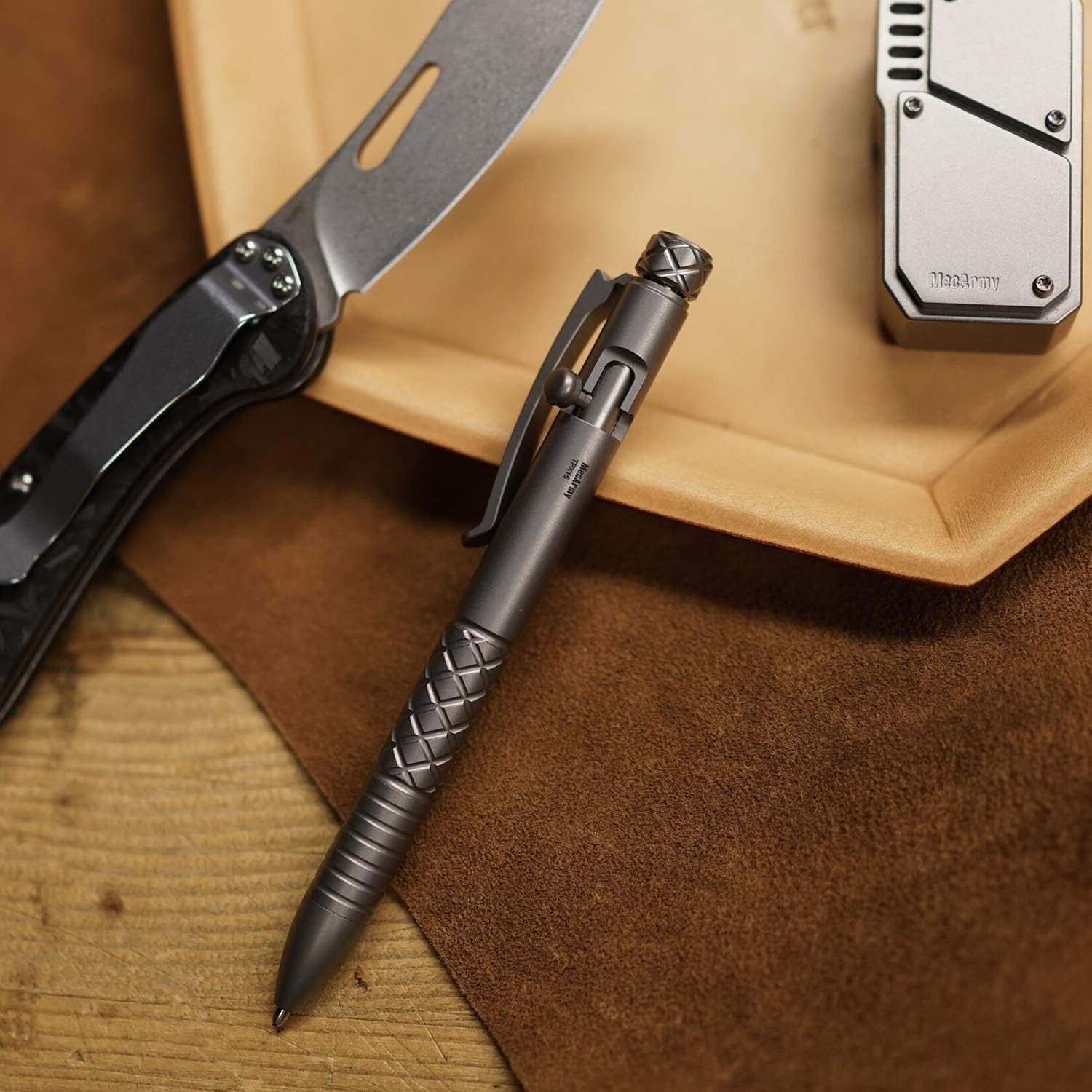 Luxury Titanium Ballpoint Pen Lightweight Retractable Metal Refillable