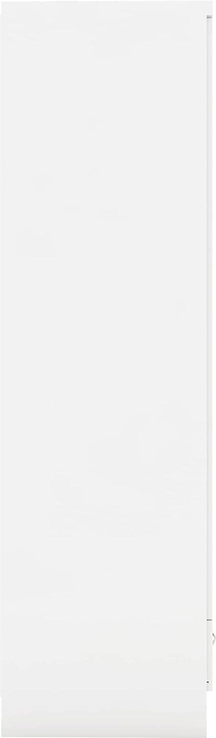 White Gloss 1 Door 1 Drawer Slim Wardrobe – Modern Bedroom Storage