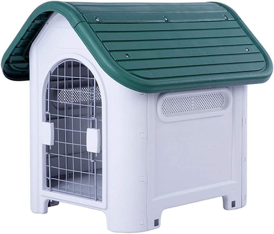 Plastic Dog Kennel House with Door | Outdoor Indoor Pet Shelter 75x60x66cm