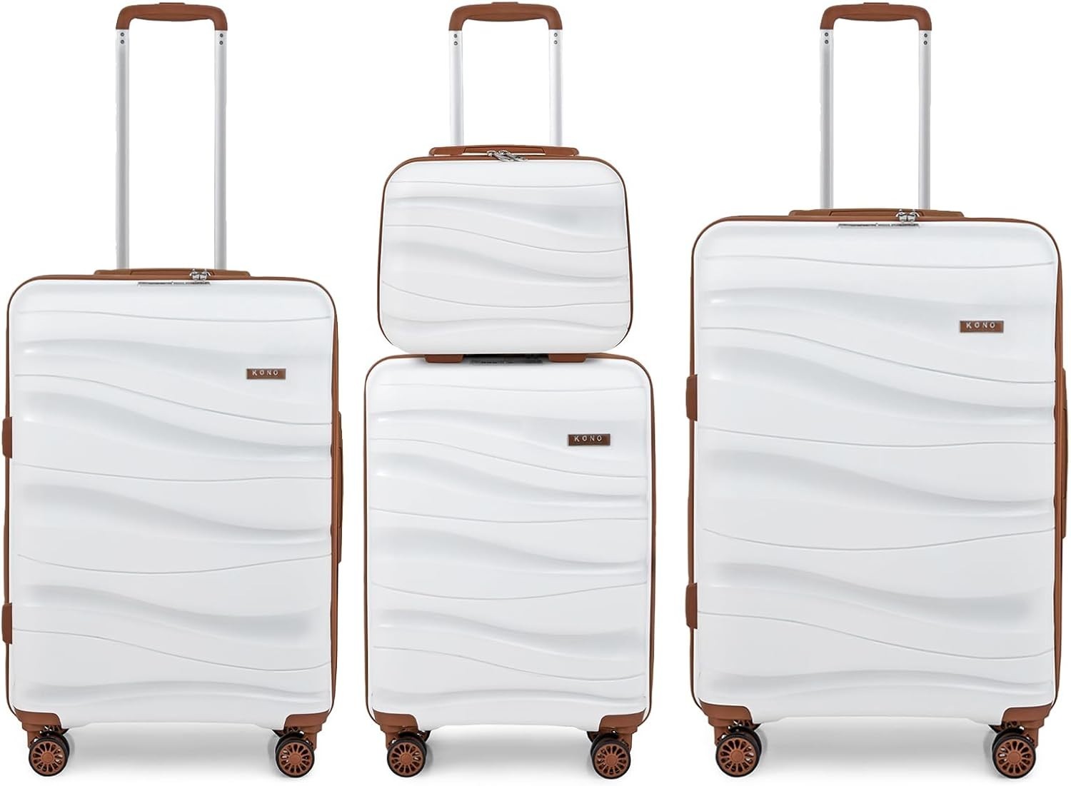 4pc Lightweight Luggage Set Cabin Medium Large Polypropylene TSA Spinner