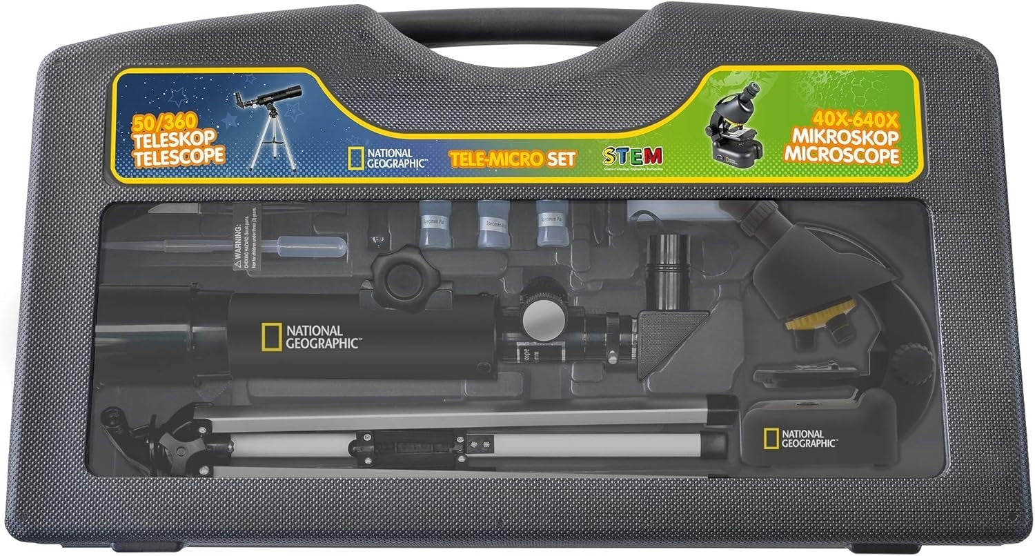 50/360 Telescope & 1200X Microscope Starter Kit with Smartphone Holder