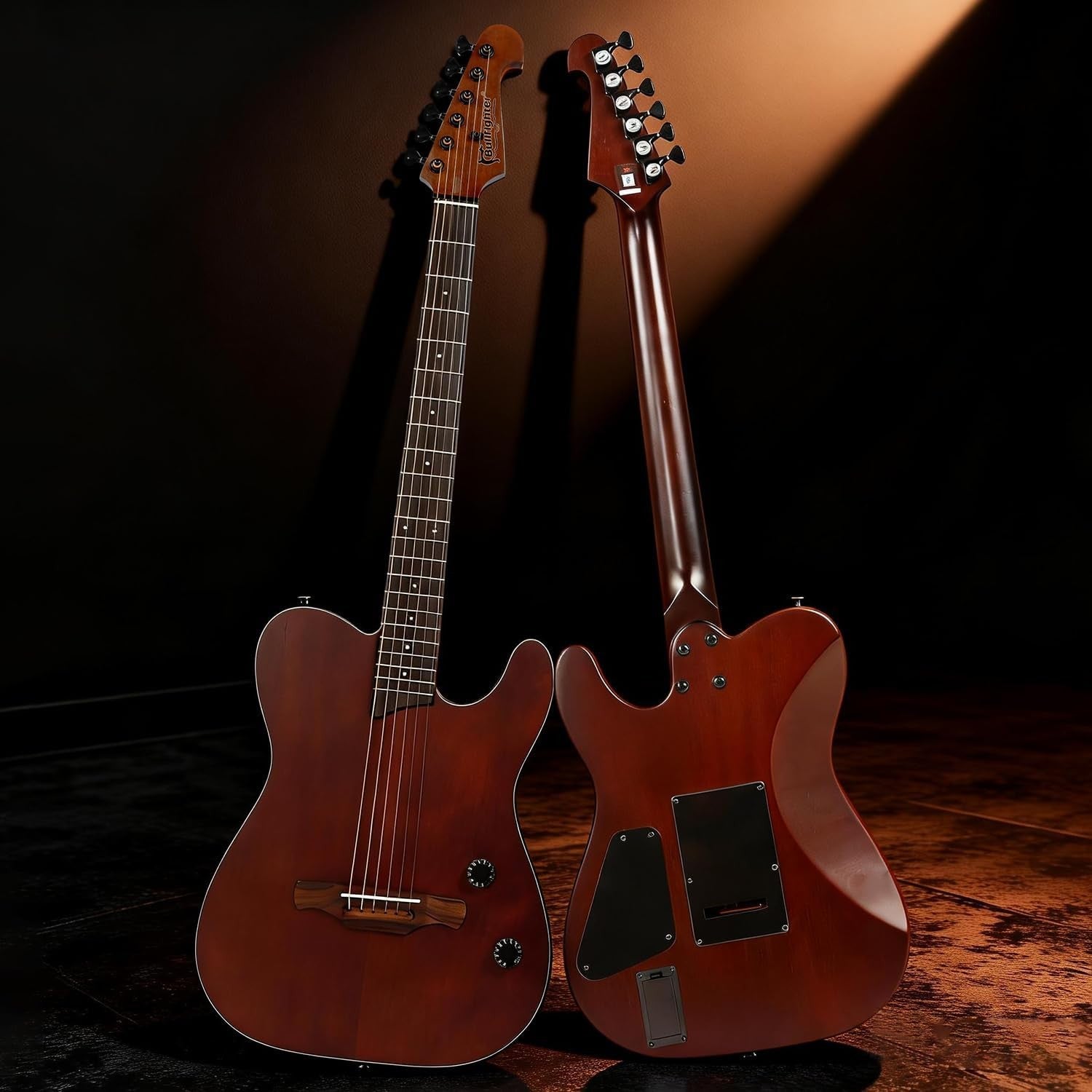 Acoustic Electric Travel Guitar 6 String Cutaway Kit Bag Tuner