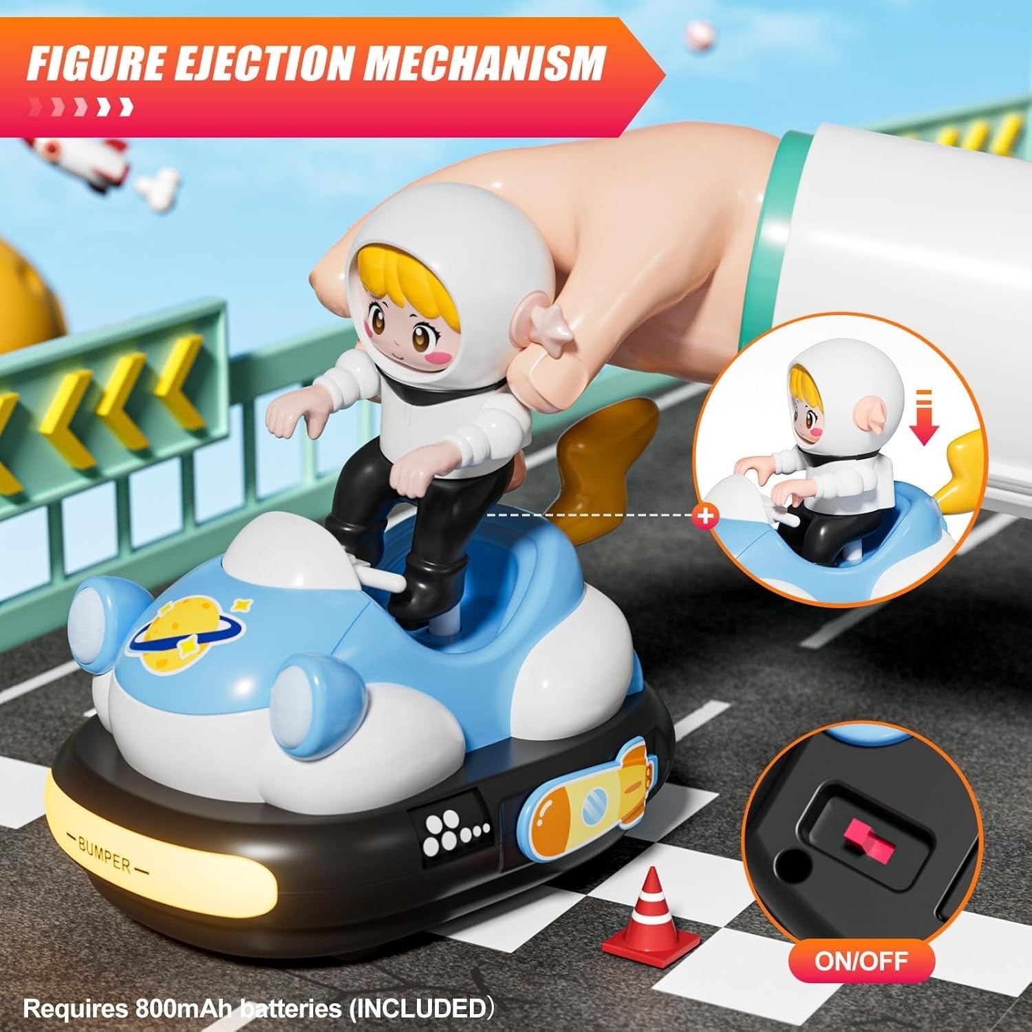 RC Bumper Car Toy with Lights & Music for Kids 5-8 | Remote Control Fun