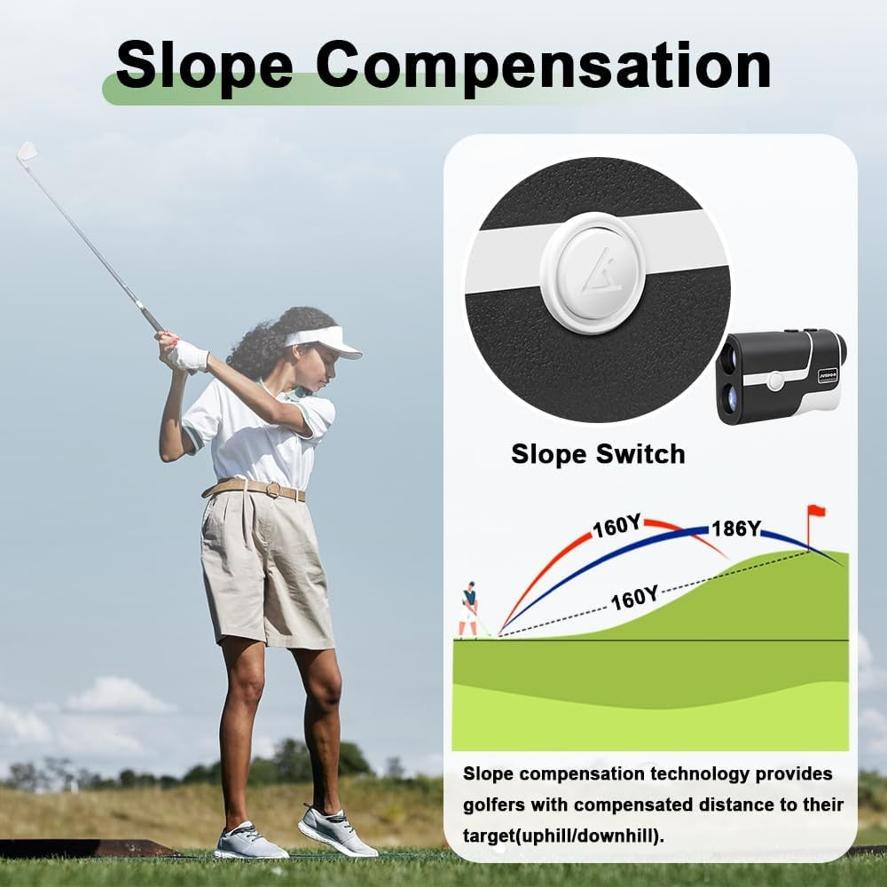 Golf Rangefinder 1200 Yards Slope Laser Flag Lock Vibration Rechargeable