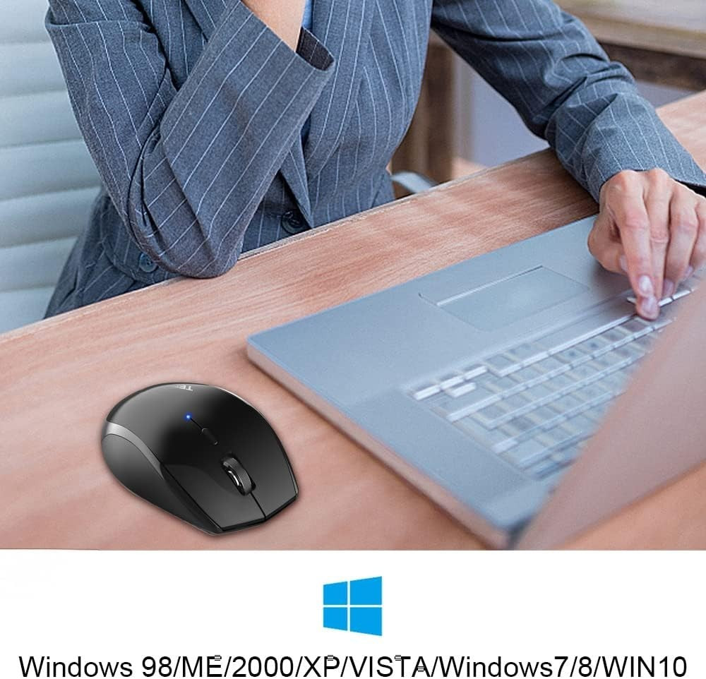 Wireless Bluetooth Mouse 4800 DPI Ergonomic Silent Cordless Laptop PC