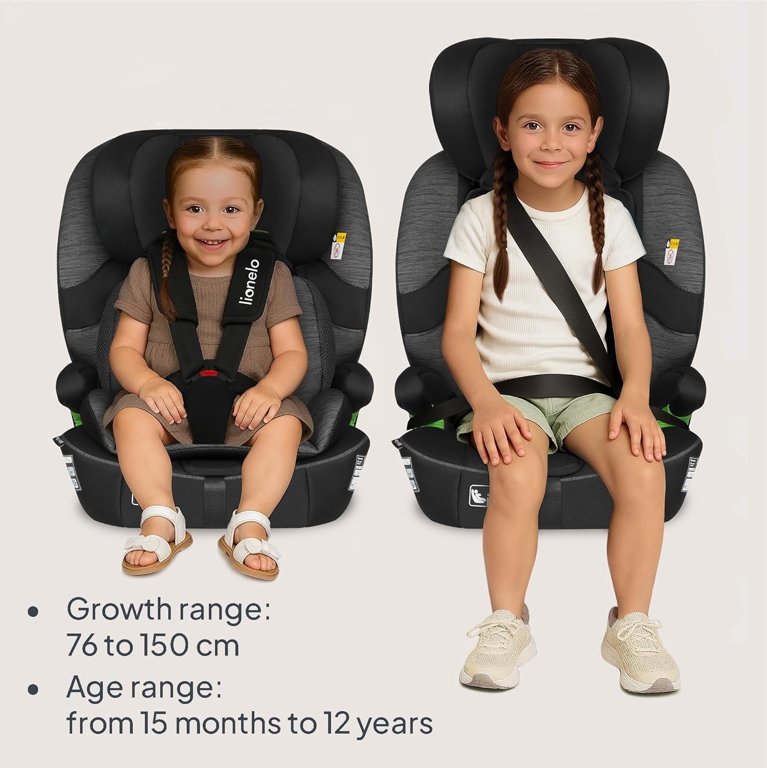 i-Size Seat 76–150cm ISOFIX R129 Booster Side Impact Adjustable