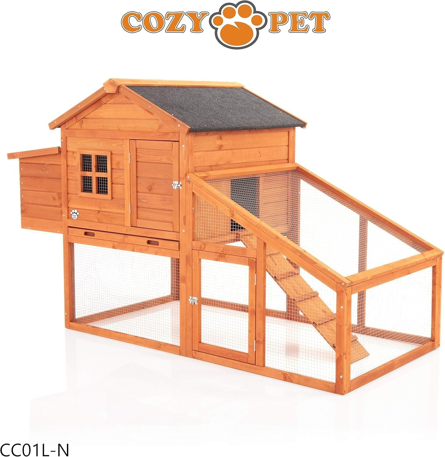 Large Chicken Coop with Run 190cm Hen House 6 Birds
