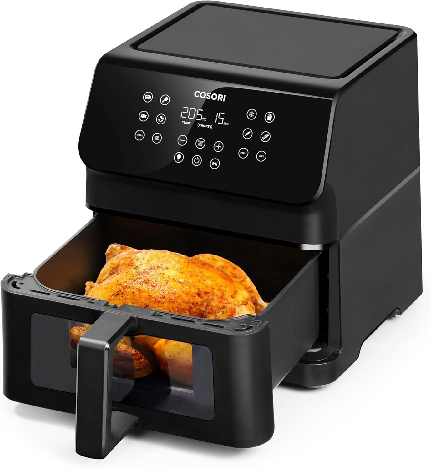 6.2L Air Fryer With Viewing Window 1700W Quiet 12 Presets Shake Reminder