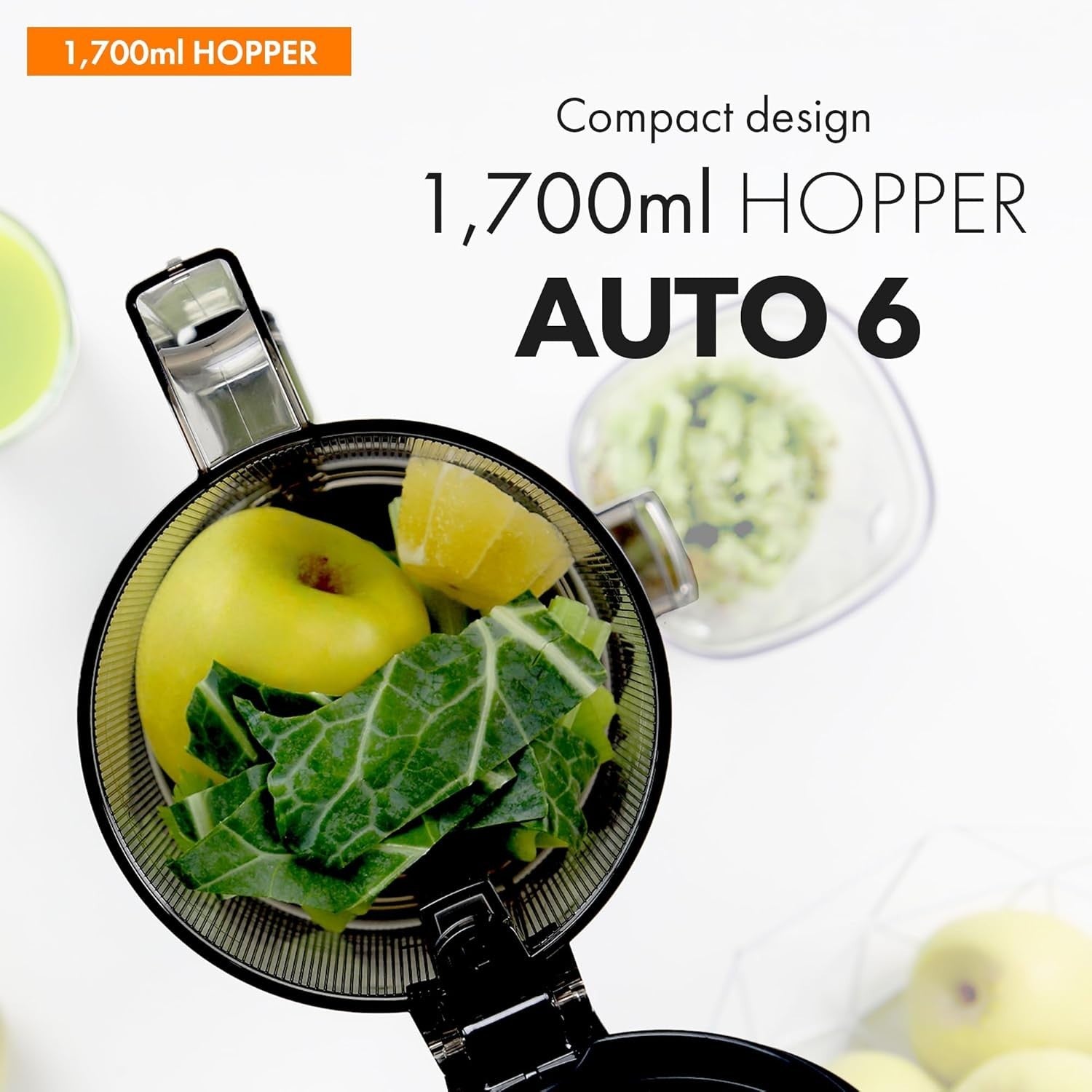 Hands Free Cold Press Juicer Auto Cut Whole Fruit 1.7L Quiet 200W