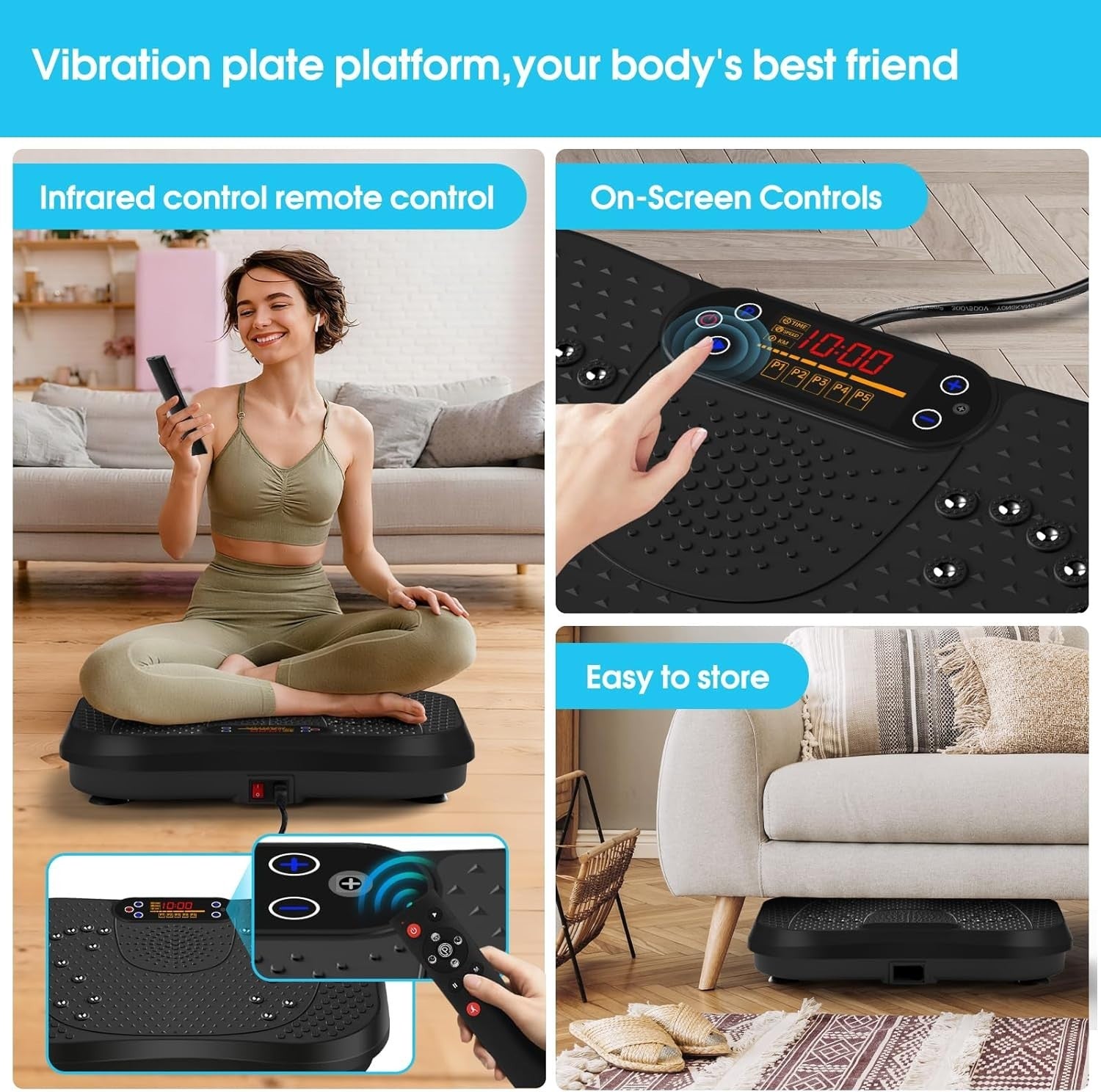 Power Vibration Plate Lymphatic Drainage 450lb Whole Body Workout