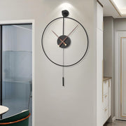 Large Black Wall Clock 60cm Silent Non-Ticking Modern Minimalist Art