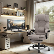 Ergonomic Reclining Office Chair w/Footrest Heavy Duty Memory Foam Light Brown
