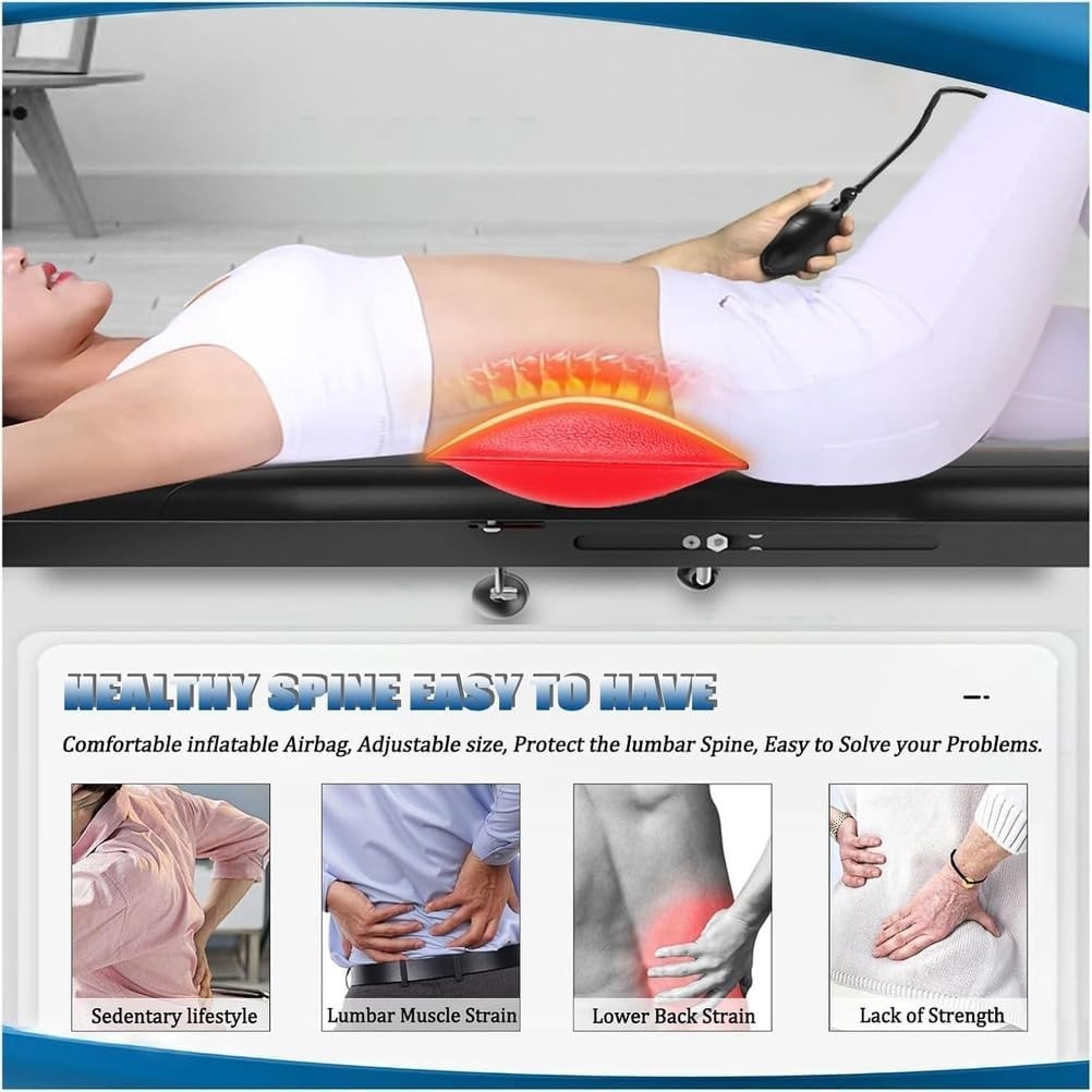 Cervical Traction Back Stretch Bench Spine Decompression Adjustable Home Gym