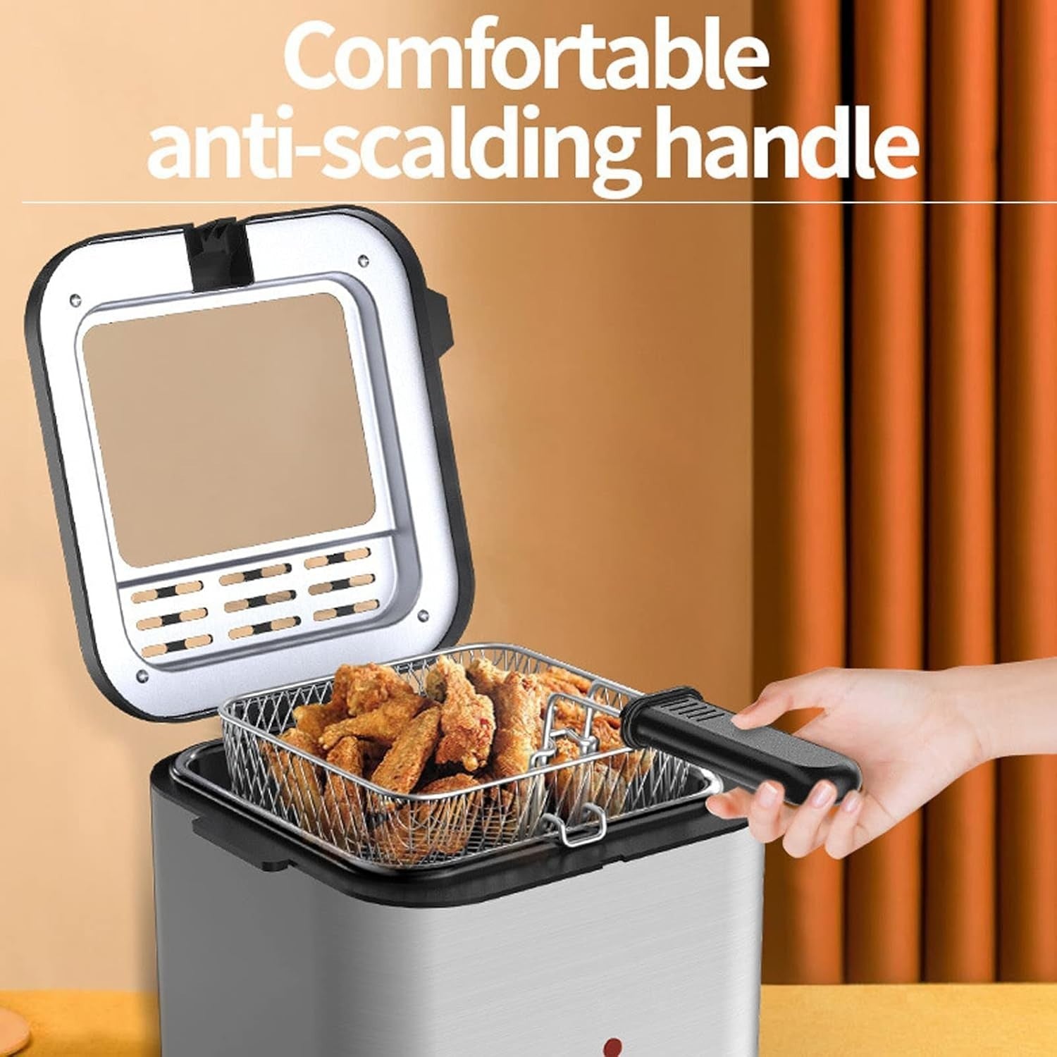 2.5L Electric Deep Fat Fryer 1000W Easy Clean Adjustable Temp