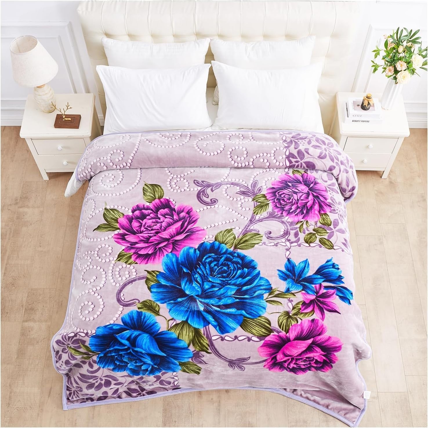 Chloe 4kg Sherpa Weighted Blanket 200x240cm King Size Bed Throw