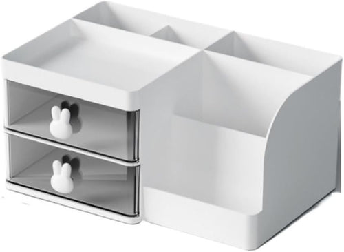 Desk Organizer 2 Drawer Desktop Storage Makeup Holder for Office & Home