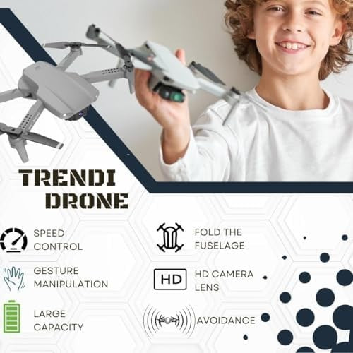 GEN:ZAI E99 Foldable Drone with Dual Cameras, Altitude Hold & Trajectory Flight