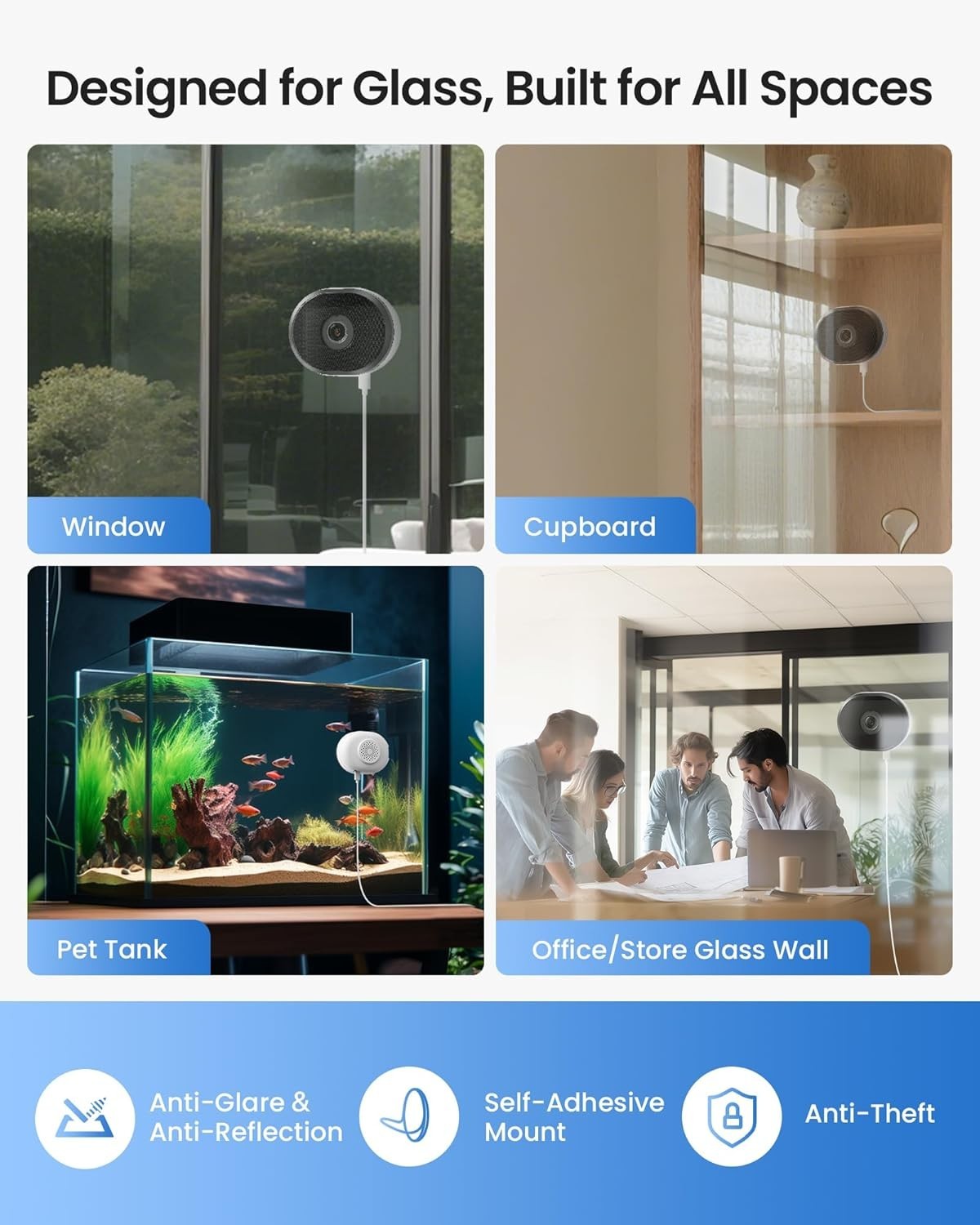 2 Pack 2K Window Security Cameras WiFi Full Color Night Vision AI
