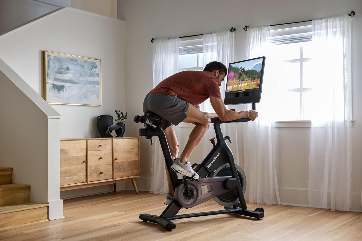 Studio Spin Bike w/ 24" Pivot Screen, 24 Digital Levels & Silent Magnetic Drive
