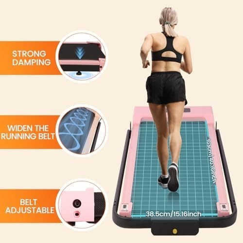 3-in-1 Foldable Walking Pad Under Desk Treadmill w/ Handle 10km/h Quiet Home Use