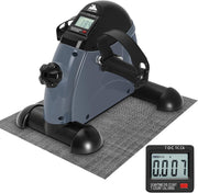 Mini Under Desk Pedal Exerciser with Handle LCD Quiet Resistance