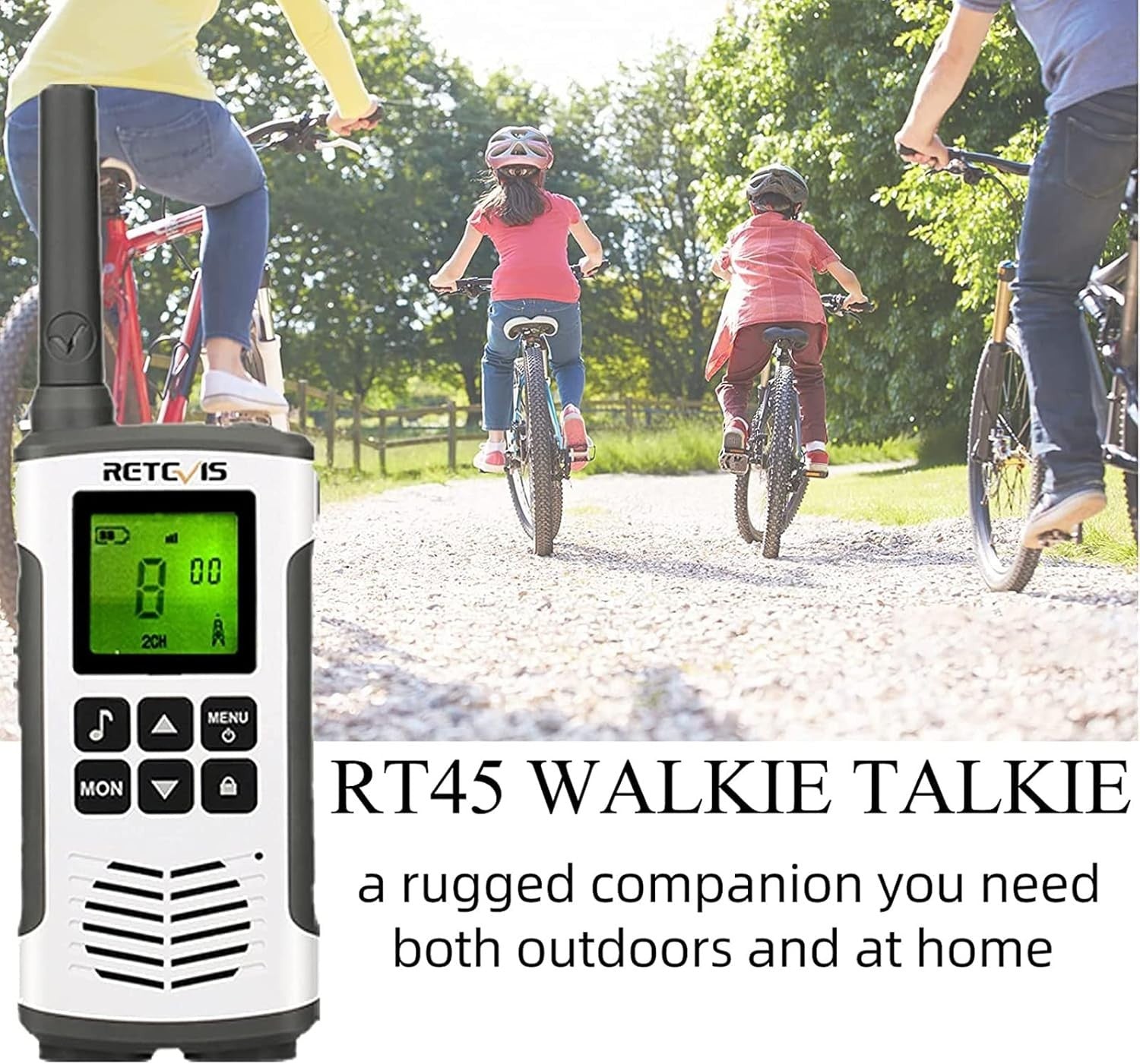 Rechargeable Walkie Talkies PMR446 VOX LED Flashlight 2 Pack Silver