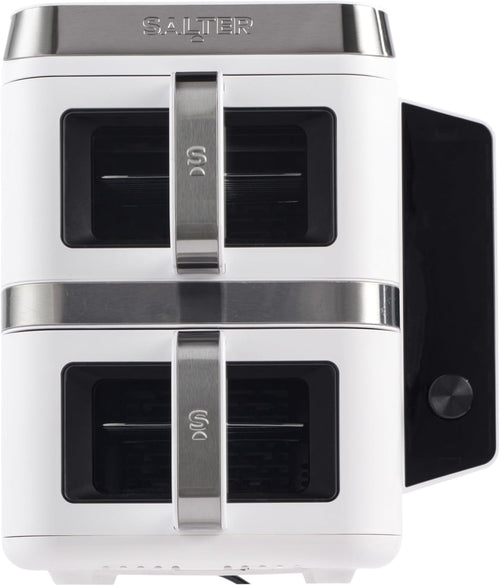 Vertical Dual Drawer Air Fryer 9L 12 Presets 4-Level Cooking, Sync/Match, 2400W