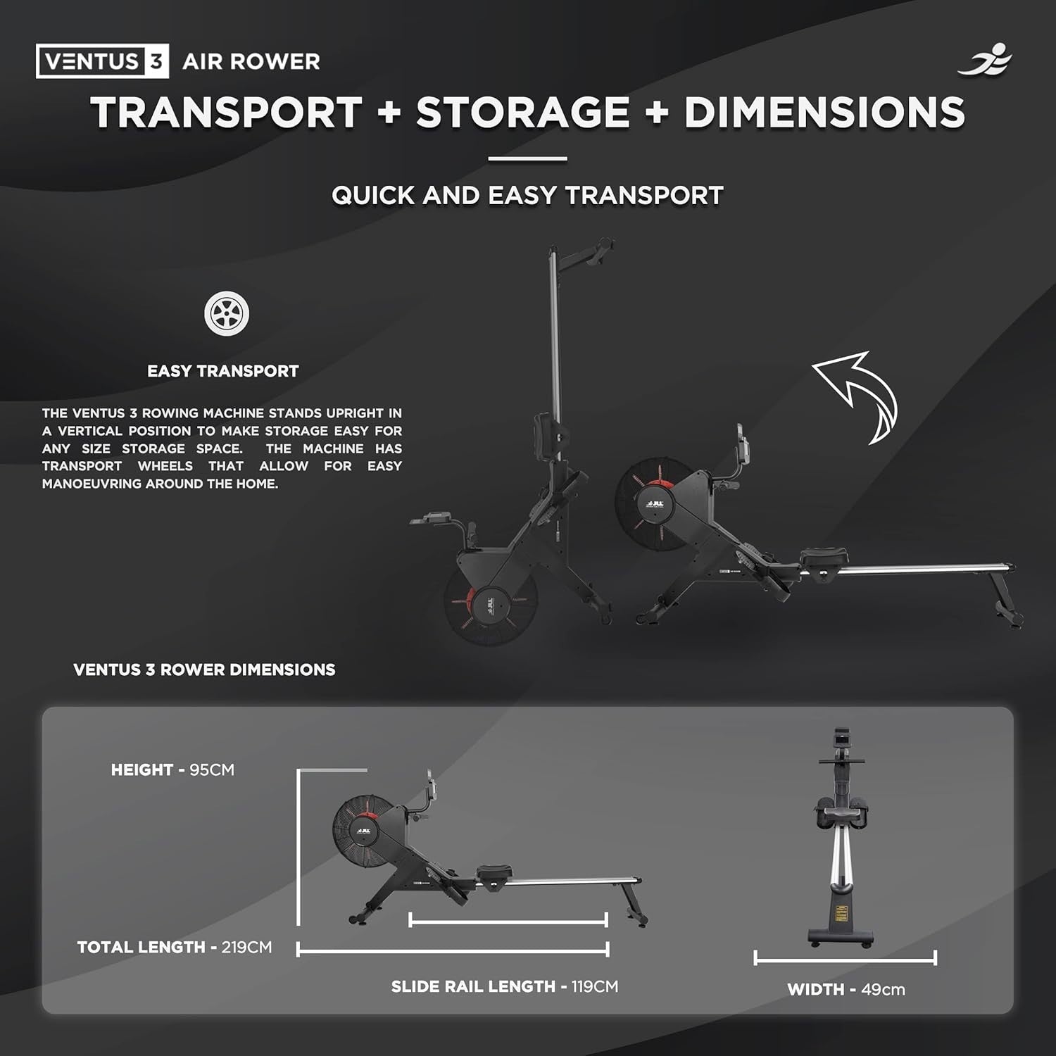 Air Rowing Machine 16-Level Electro-Magnetic Resistance LCD App Rower 120KG