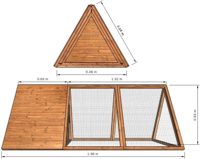 6ft Wooden Chicken Ark Coop Large Hen House Run
