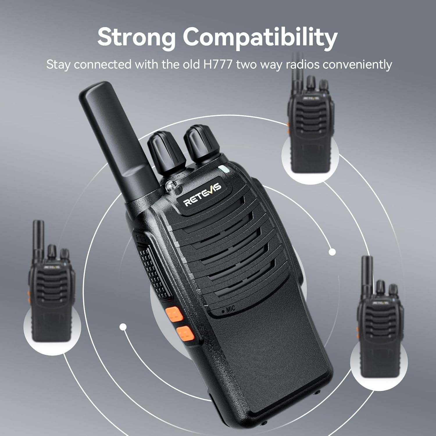 Walkie Talkies 10 Pack Long Range Rechargeable VOX USB-C Commercial