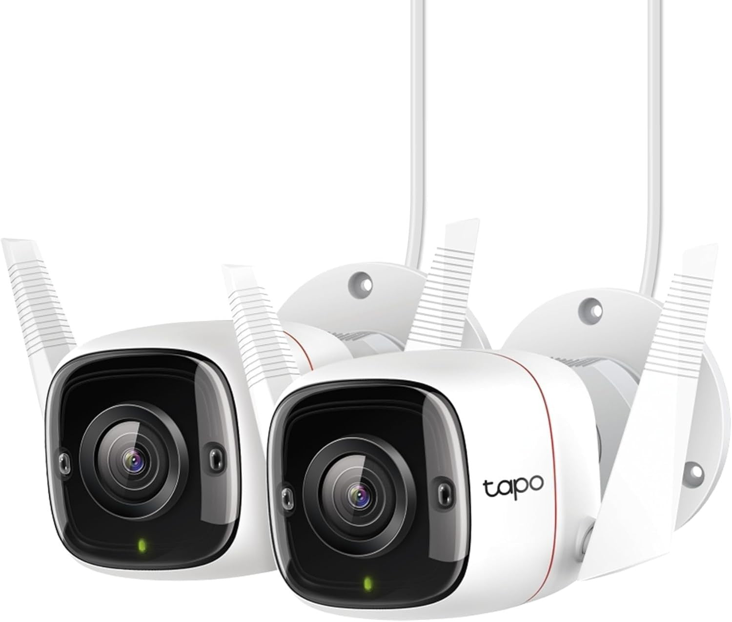 2 Pack 2K Outdoor Security Cameras Wired AI Detection Night Vision