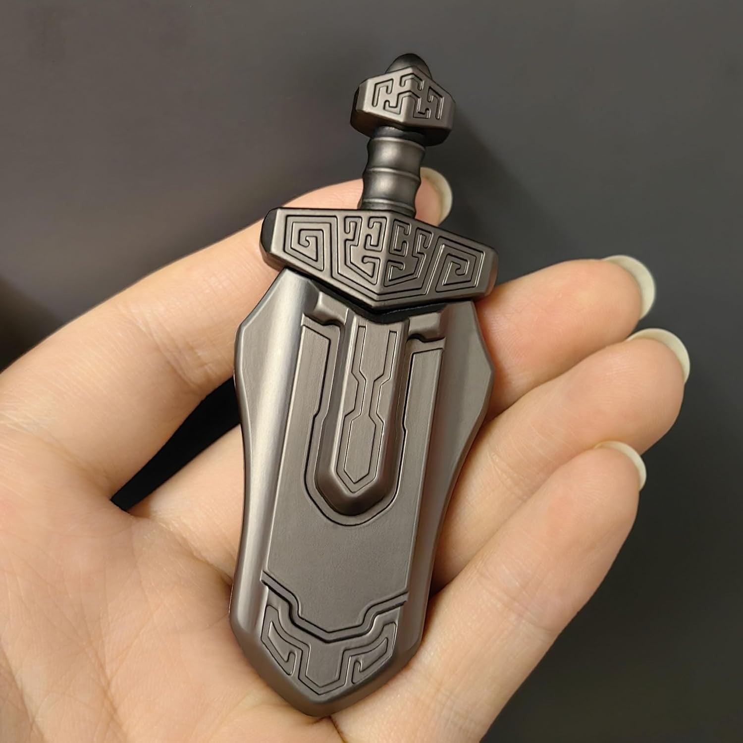 Grey Magnetic Sword Fidget Slider Metal EDC Stress Relief Desk Toy